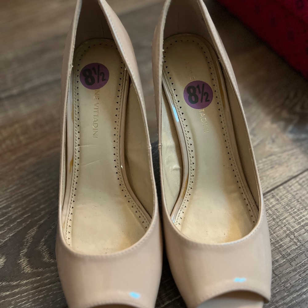 Beige Patent Leather Heels